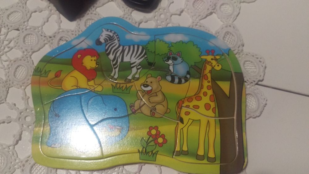 Joc copii puzzle,numere puzzla si joccreativ casuta toate de lemn