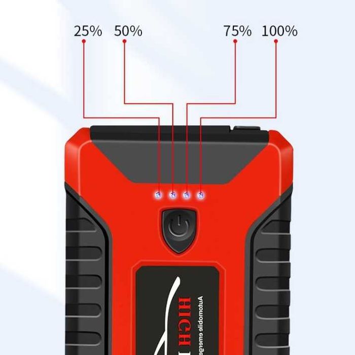 Автомобилен стартер Jump Starter 9800mAh, 12V, ток 600A с компресор