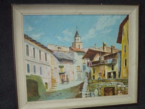 Tablou Ulei pe panza o lucrare deosebita in cutit,semnata si datata,5