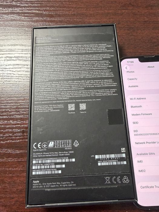 Iphone 13 Pro Max 128GB Sierra Blue, 87% батерия !!ПЕРФЕКТЕН!!