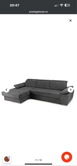 Coltar extensibil cu lada de depozitare