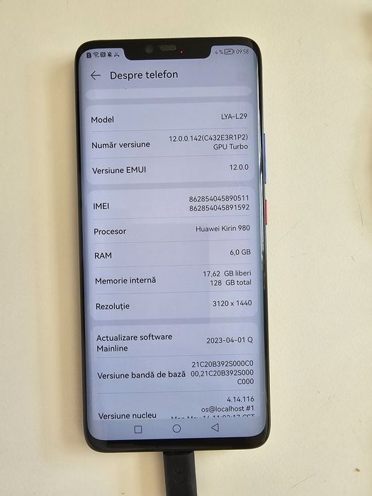 Huawei Mate 20 Pro , 6 Ram, 128 gb