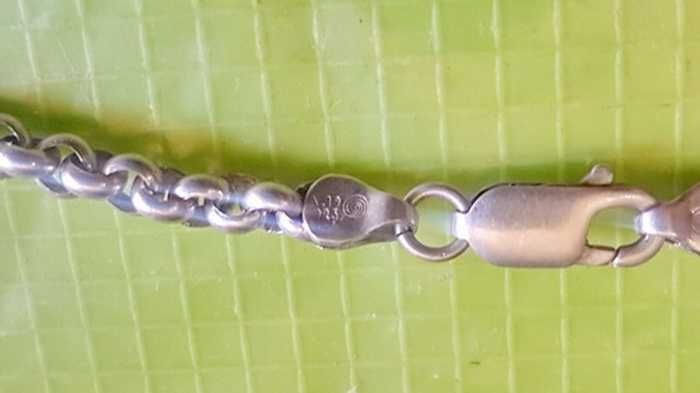 F391-Lant argint dama A19-925, Karfidis cca 13 grame, model frumos snur. Stare buna, GROS SI REZISTENT, lungime deschis 25 cm