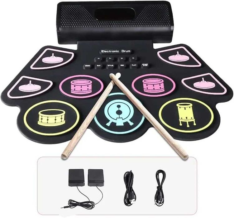 Нов Преносим електрически барабанен комплект COOLMUSIC сгъваем барабан