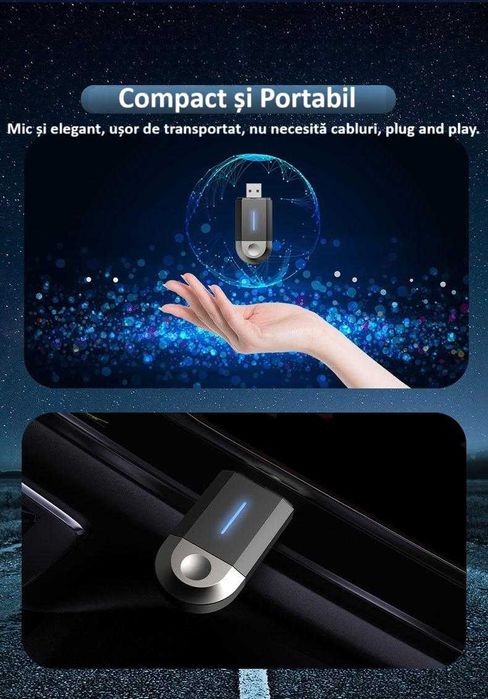 Adaptor Wireless Android Auto/Apple Carplay ZYTEQ® PL6, Universal, Nou