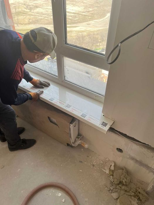 Подоконники, замер, установка.