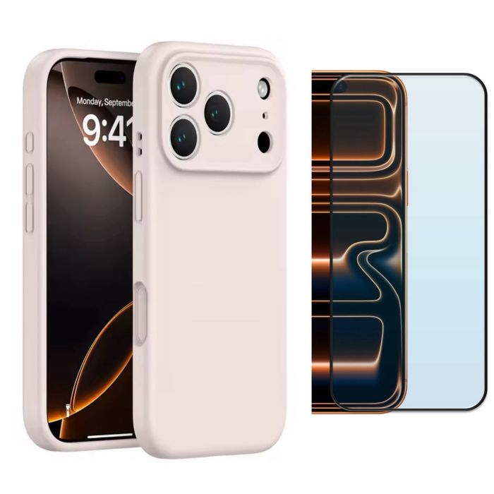 Husa Colorata Fina + Folie Sticla 11D/6D/Privacy Iphone 17/AIR/PRO/MAX