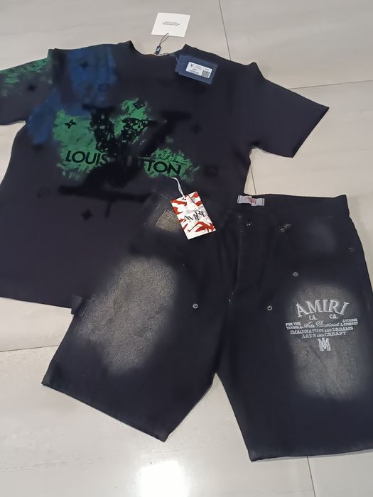 Compleu bărbați tricou LV și blugi pentru bărbați