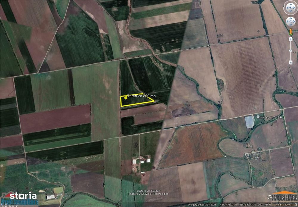 Teren de 28800 mp aproape de drumul Arad - Iratos