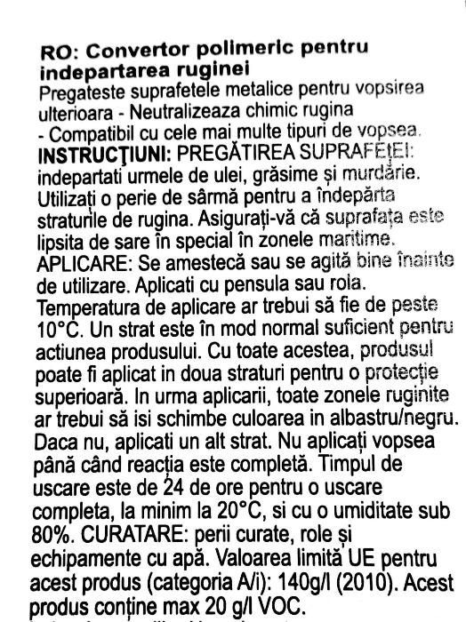 Anti rugina CHELADE (tratament chimic rugina (polimeric) antirugina