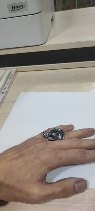 Кольцо в виде черепа, рокерское,байкерское.