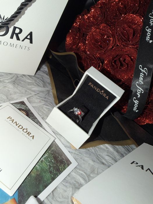 Inel pandora double heart