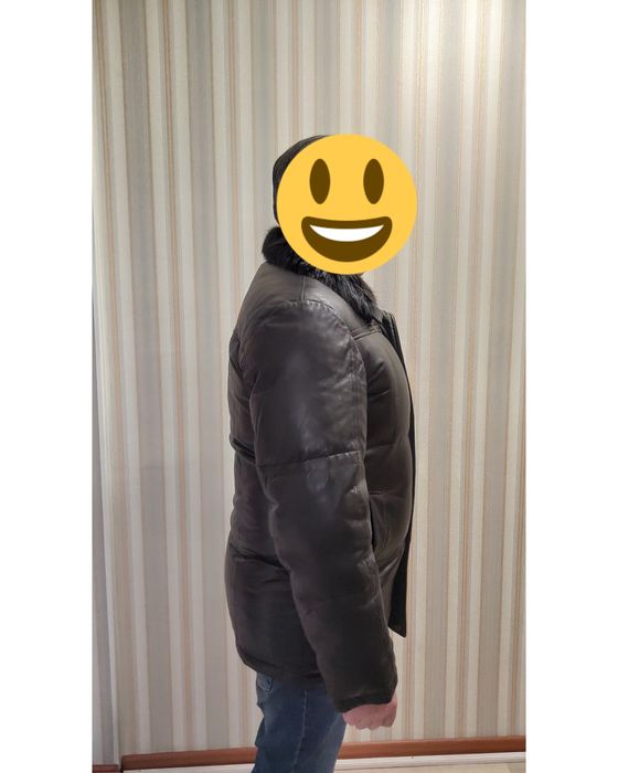 Продам кожаный пуховик