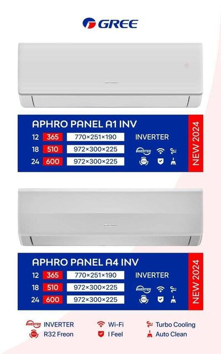 Konditsioner Gree 12 Inverter Kafolat 3yil WiFI modul bor