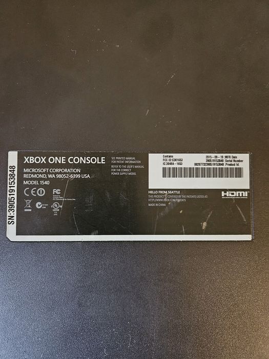 Xbox one negru cu cablu HDMI