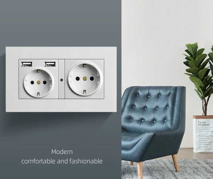 Скрита камера в двоен контакт охранителна шпионска FHD видеонаблюдение