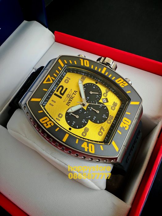 INVICTA Gridlock Yellow 50 mm, Инвикта нов ръчен часовник