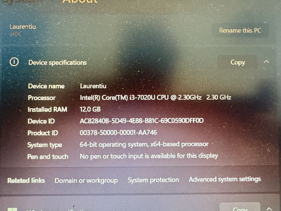Laptop Lenovo 81DC - i3, SSD 1TB, 12 GB DDR4