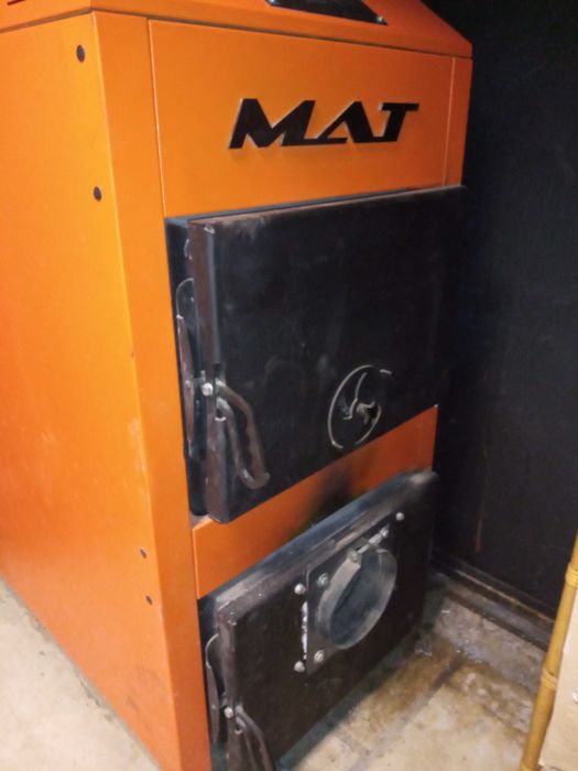 Котел на твърдо гориво МАТ- 55 kw с пелетна горелка Грейко RB 30 kw