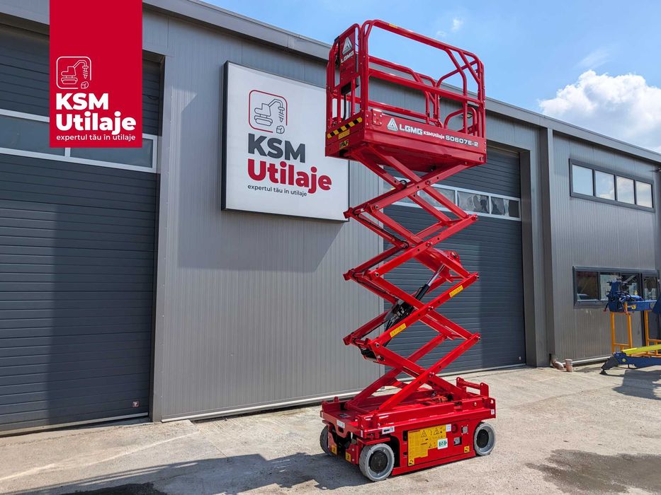 Nacelă Foarfecă Electrică 9.8m LGMG S0808E-2 Litiu-Ion | Utilaj Nou, Baterie Zero Mentenanță | Vânzare & Leasing B2B prin KSM Utilaje