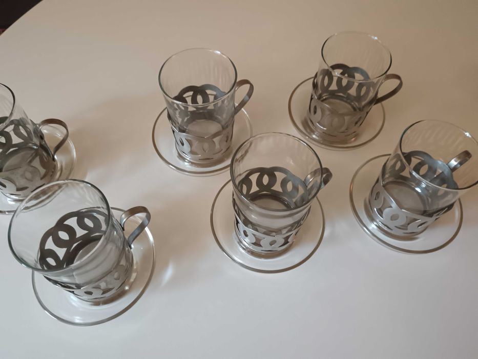 Термоустойчиви чаши за чай 70- те години Полша 200 мл 20 лв