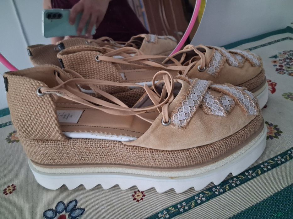 Espadrile hand-made nr 37 ingust