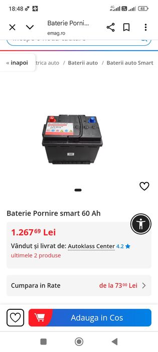Baterie auto Renault Nissan 50 amperi Smart baterii
