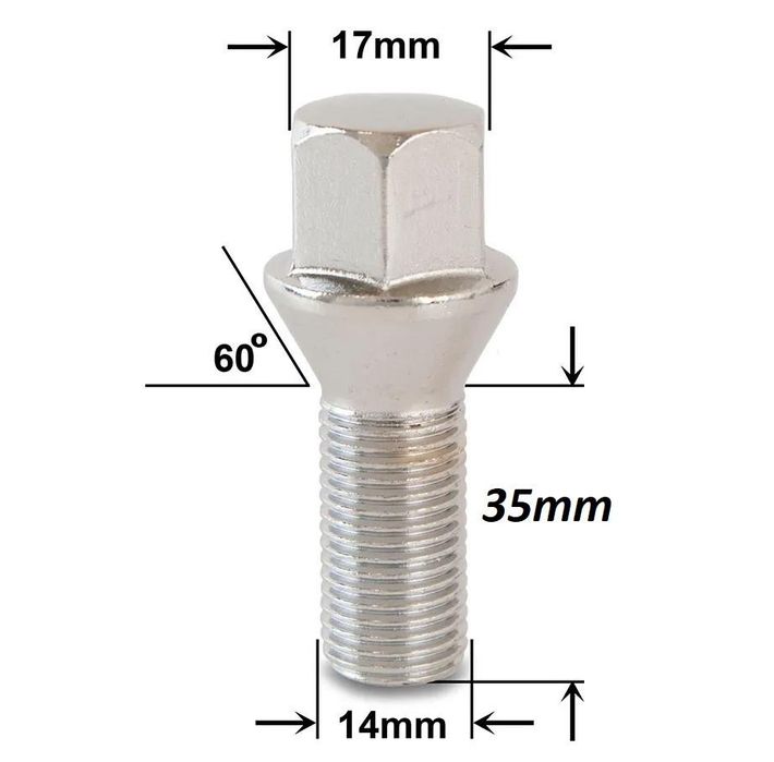 Болт за джанти тип конус 14мм x 1.50мм