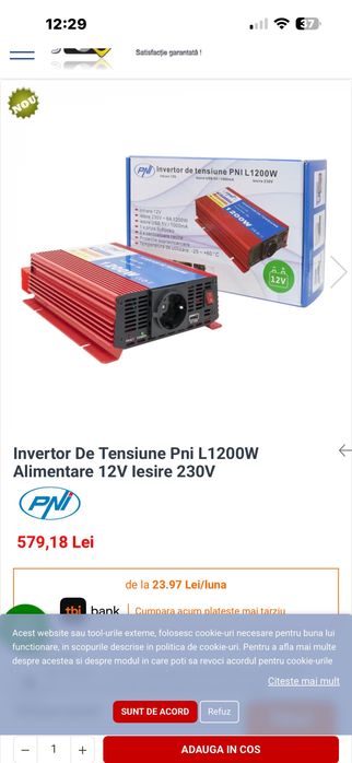 Vând Invertor Tensiune l 1200w