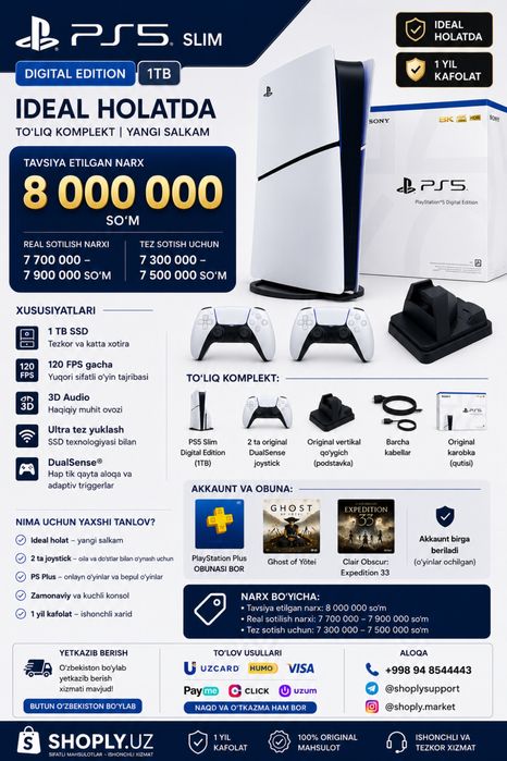 Ps5 slim 1tb 2 Dualsense