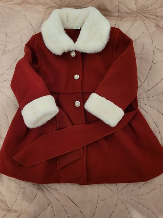 Paltonaș roșu pt fetițe