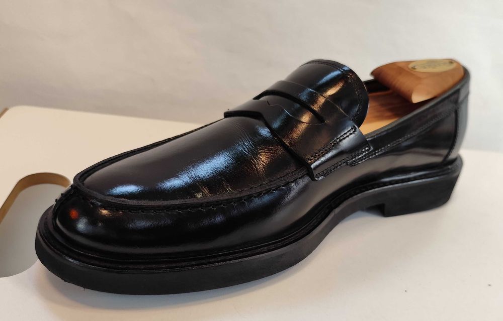 Pantofi loafer 39 40 penny Cueria NOI piele naturala negru lucios