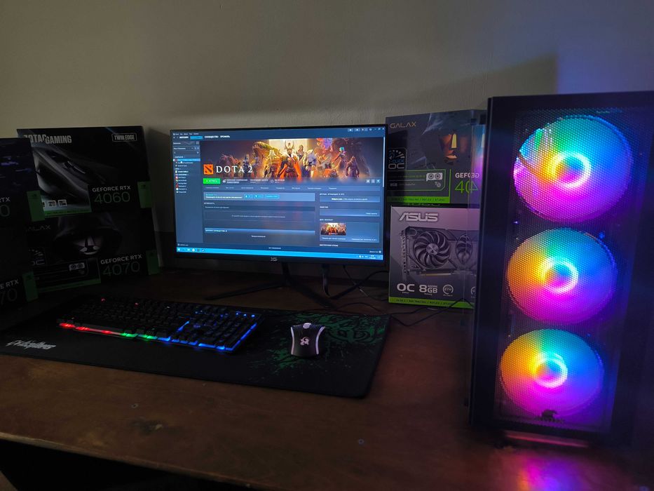 Игровой Компьютер с Монитором 24" Полный Комплект!