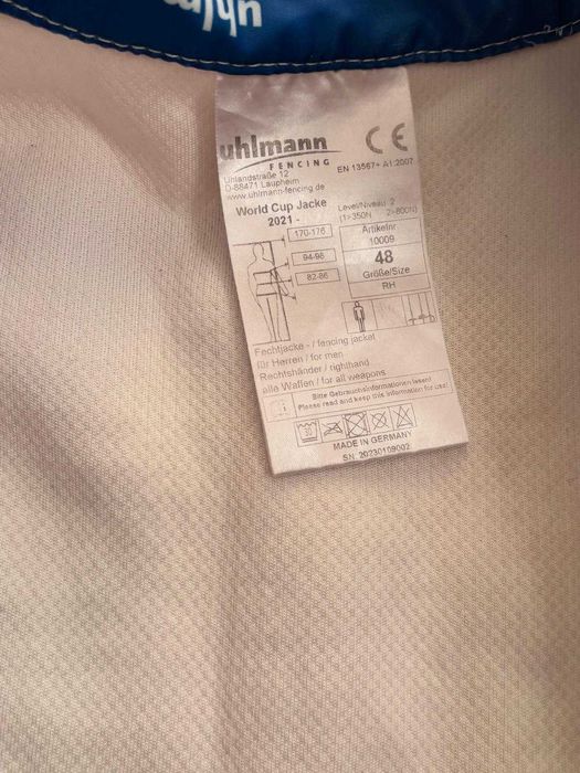 Plastron Uhlmann - floretă FIE 800 - Barbati marimea 48 - stare buna