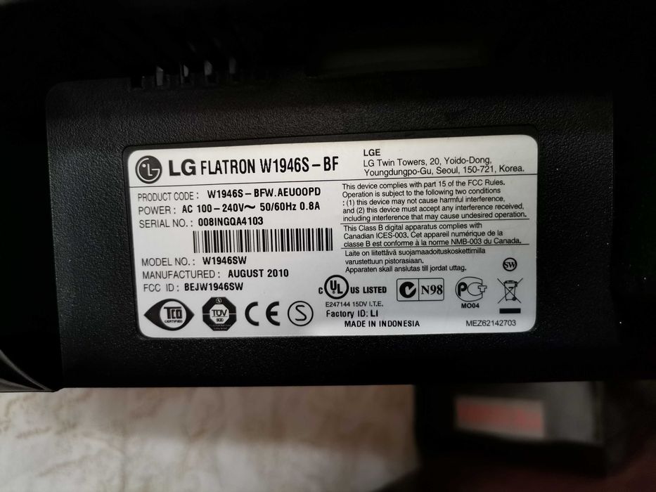 Монитор LG Flatron w1946 S-BF