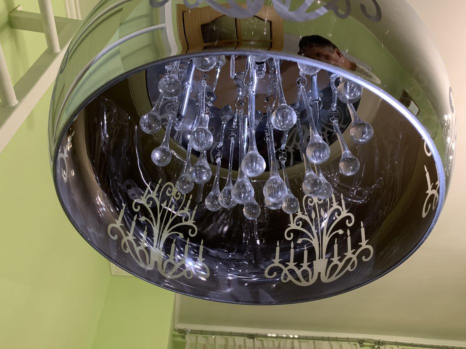 Стеклянная люстра с хрусталем (4шт)