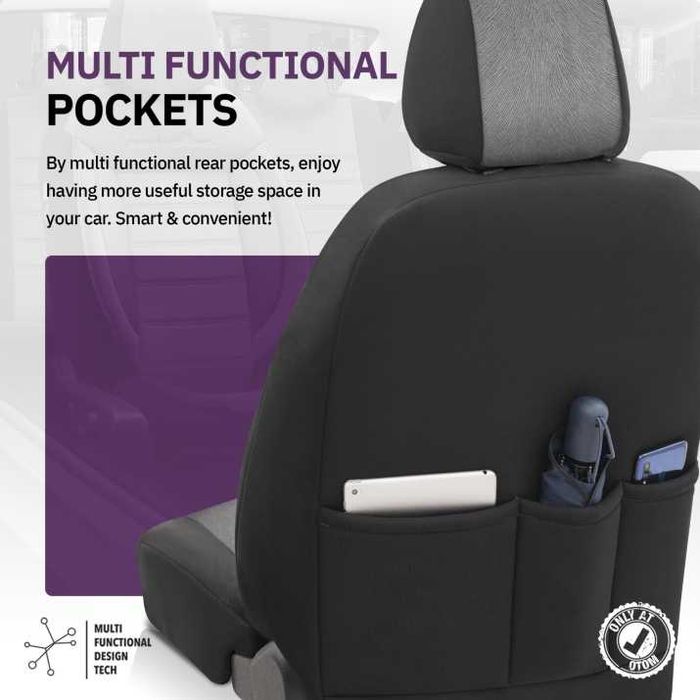Луксозна Тапицерия OTOM текстил с еко кожа COMFORT LINE Design – Сиво-Черна със сив шев