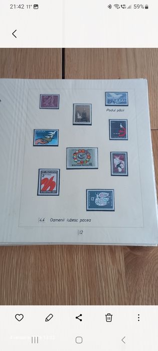 Colecție timbre tematică „Porumbeii – simbolul păcii” + bloc Picasso + FDC