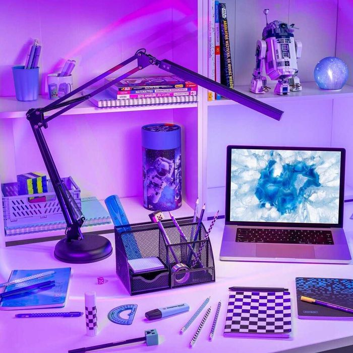 Lampa birou LED 2-in-1 3 culori de lumina brat flexibil USB 80 LED-uri