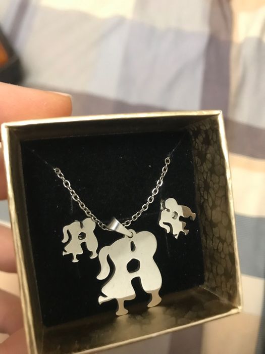 Set lantisor si cercei din inox cuplu