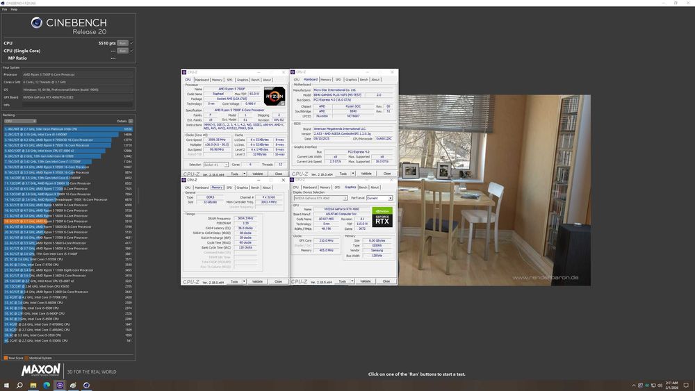 AMD Ryzen 5 7500F, 6-ядрен, AM5