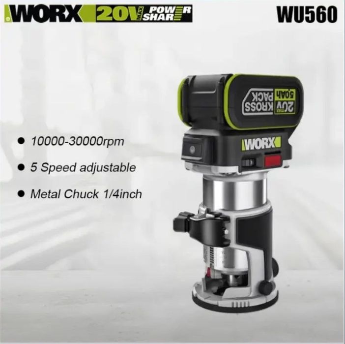 Worx Wa3054 Аккумуляторный фрезер 20V 4Ah + зарядка