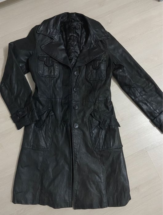Palton negru 100% piele