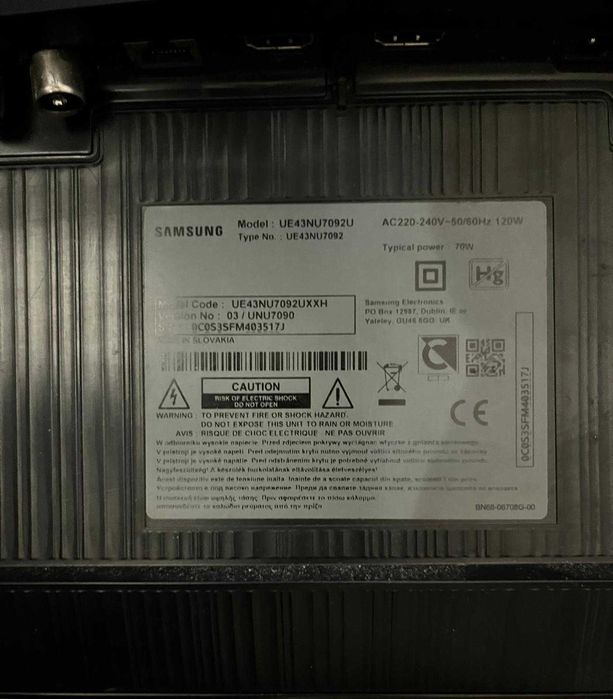 samsung ue43nu7092u - ecran spart