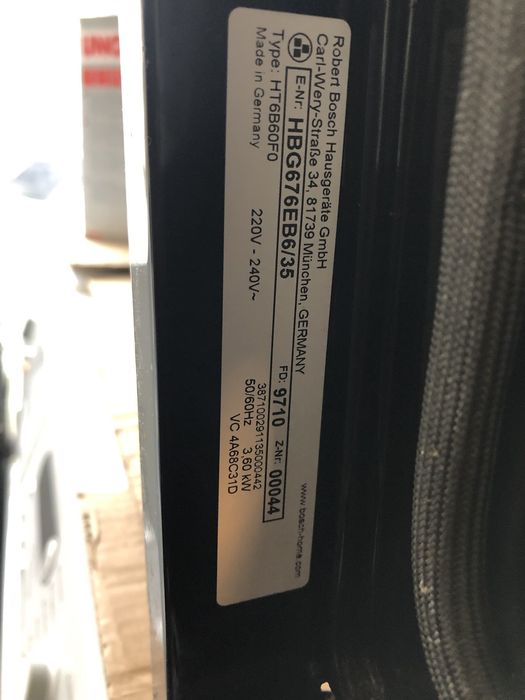 Bosch  Hbg 676 eb6/35 Фурна  за вграждане  ./ Miele 45 сме цен. 470 Ev