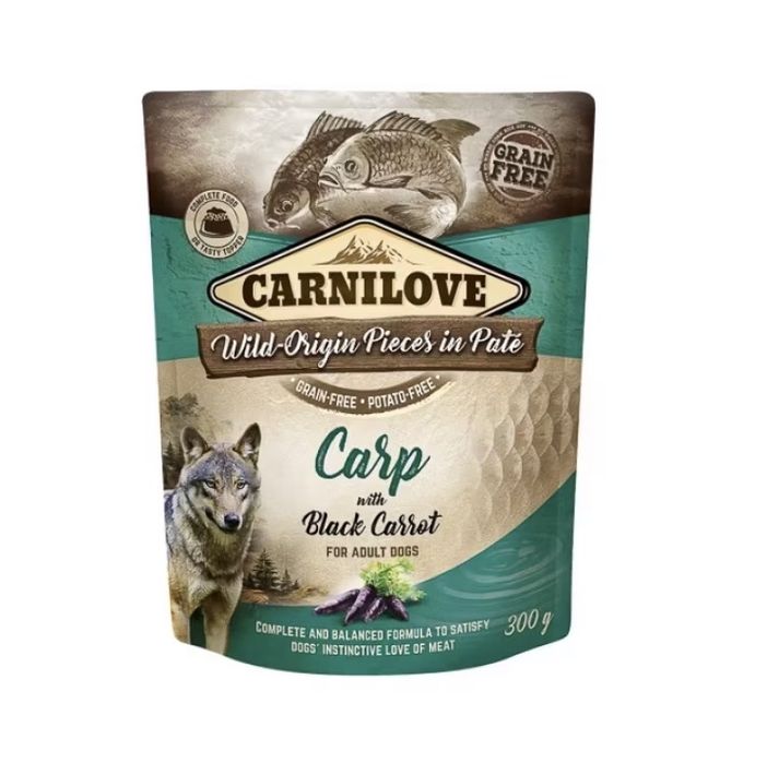 Carnilove Dog Pouch Paté Carp with Black Carrot, 300 g