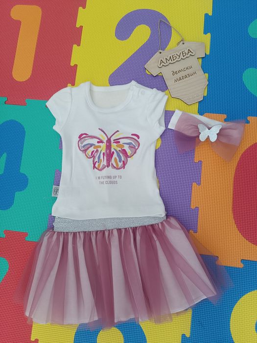 Бебешки летен комплект с пеперуда