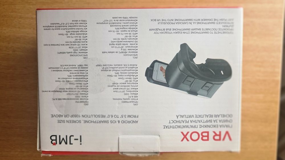 Ochelari VR pentru telefoane cu ecran de pana la 6", Alb / Negru