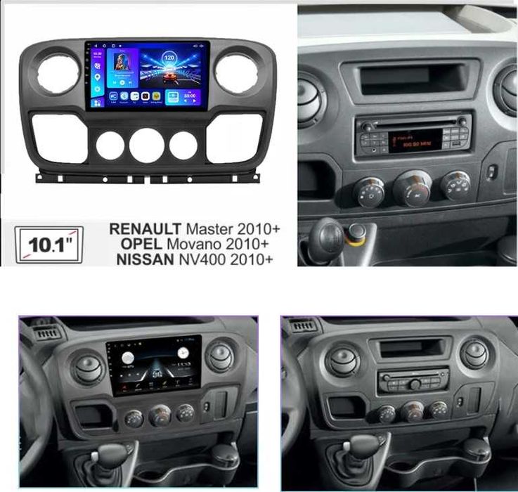 RenaultMaster,OpelMovano,NissanNV400 10/21 10.1"Андроид Навигация,9523