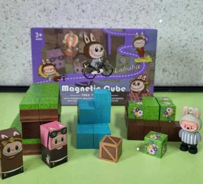 Магнитен конструктор Labubu 76 блока фигури  многоцветен